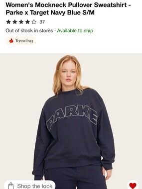 Parke Women's Navy Blue Mockneck Pullover Sweatshirt